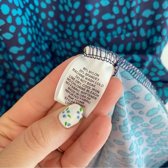 Jude Connally navy blue and teal Long Sleeve Dress with pockets - Picture 5 of 6